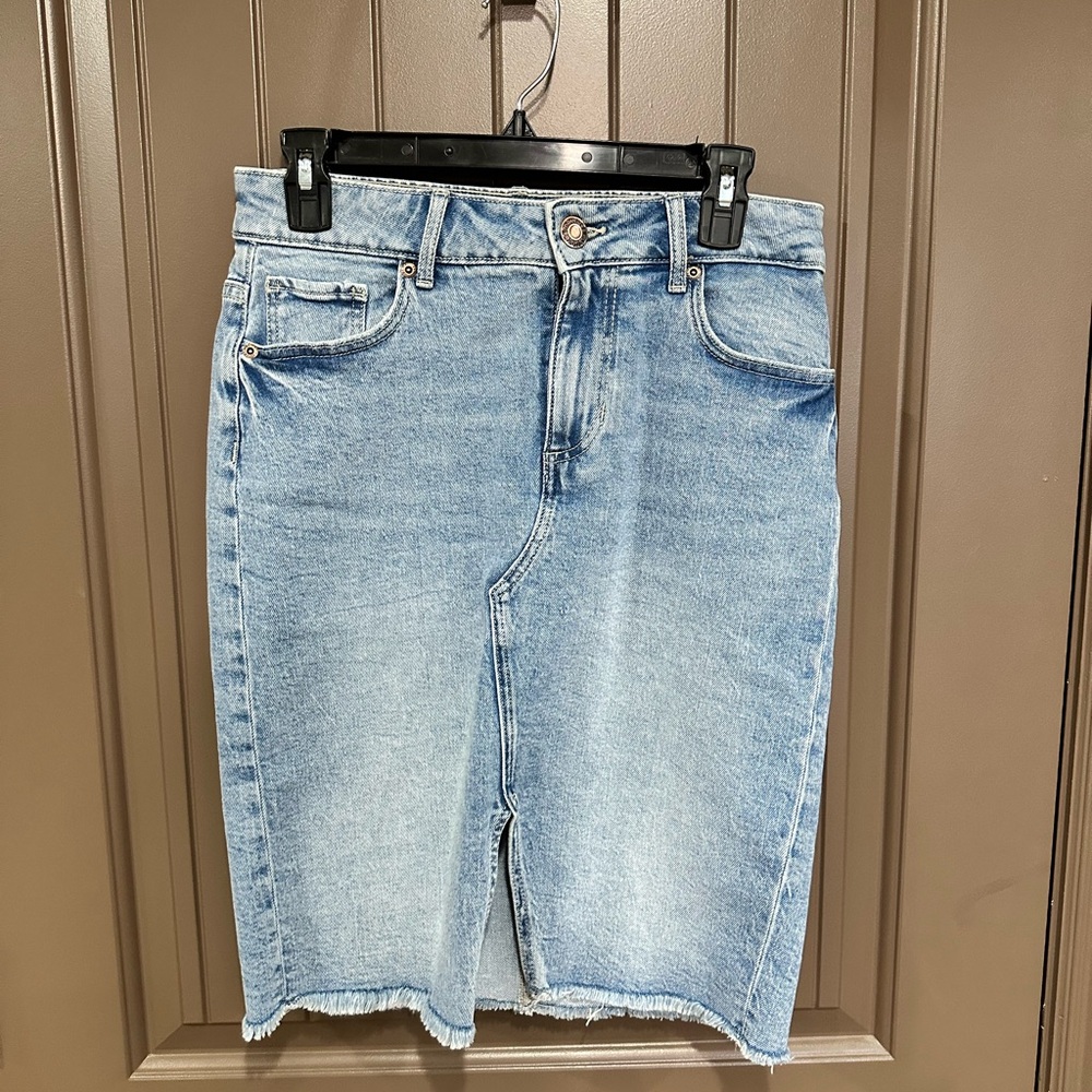 Maurices Light Blue Denim Mini Skirt